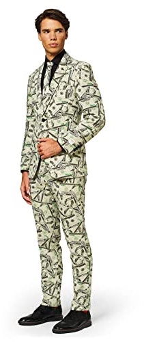 OppoSuits Lustige Abschlussball Anzüge für Herren - Komplettes Set: Jackett, Hose und Krawatte , Mehrfarbig , 46