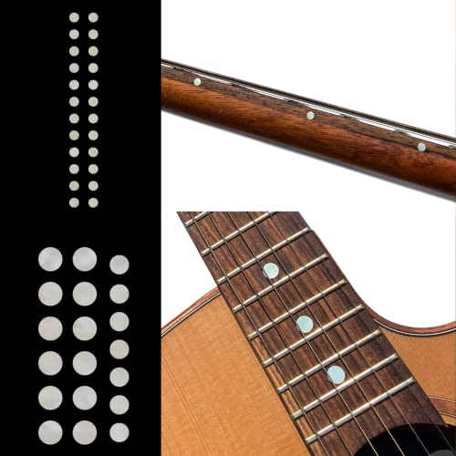 Inlaystickers Sticker Griffbrett Position Marker für Gitarren & Bass - Custom Dots Set - Weiß Perle F-085CD-WT-AZ