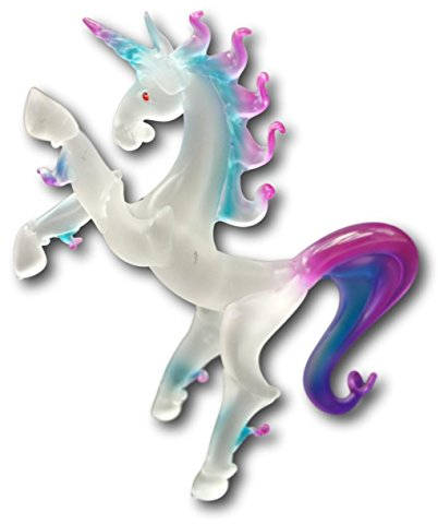 Unicornio de cristal esmerilado de gran tamaño