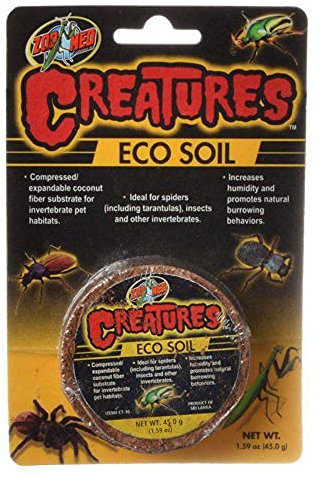 Zoo Med Creatures Eco Soil, Kokosfaser-Substrat für wirbellose Tiere, je 45 g, 3 Stück