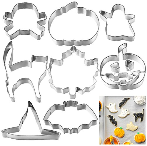 OUNONA 8 Stück Ausstechformen Halloween Cookie Cutters Edelstahl Ausstecher Set