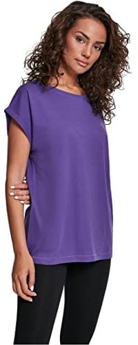 Urban Classics Women's Ladies Extended Shoulder Tee T-Shirt, Ultraviolet, XS