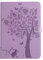 SATURCASE - Funda para Samsung Galaxy Tab A 9.7 (piel sintética, función atril, tarjetero, función atril), diseño de árbol de gato morado