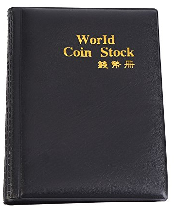 Cafopgrill Coin Album Books 10 Page 120 Pockets World Coin Stock Album Book Case Münzhalter-Sammlung Aufbewahrung Coin Collecting Holders Pockets(Schwarz)