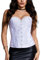 SLIMBELLE Sexy Corsé Mujer Vintage Bustier de Encaje con Cinta Ajustable Huesos de Acero Overbust de Seda + G-String