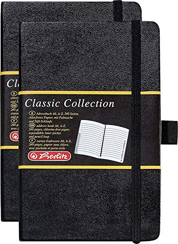 Herlitz 10791010 Adressbuch Classic Collection (2er Pack A6)