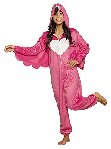 Boland 83878 - Déguisement Flamant Rose - Taille Unique Adulte - Unisexe - Rose et Blanc - Combinaison avec Capuche - Déguisement de Carnaval - Fête à thème