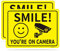 Goodvia Smile You Are On Camera Sign Metal 7 X 10, Smile CCTV Sign Reflective Aluminum Funny CCTV Signs Outdoor CCTV Signage Metal, Pack of 2