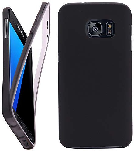 CEKA TECH Coque pour Samsung Galaxy S7, Protection intégrale Avant + arrière en Rigide, Housse Etui Tactile 360 degré – Antichoc, Transparent pour (Galaxy S7 (5,1 Pouces), Noir)