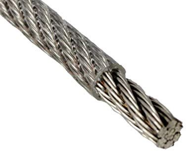 Fune metallica da 3/4 mm, 25 metri, corda per ringhiera, 3/4 mm, in acciaio inox 7X7, rivestita in PVC trasparente, EN 1.4401, morbida, A4 NIRO, Nirosta