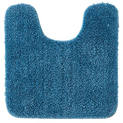 MIULEE Badematte WC Vorleger Badteppich Fußmatte Flur 1 Stück U Förmige Deko Matte Badteppiche Dekoration rutschfest Saugfähig für Wohnzimmer Badezimmer Toilett WC 50x50cm Blau