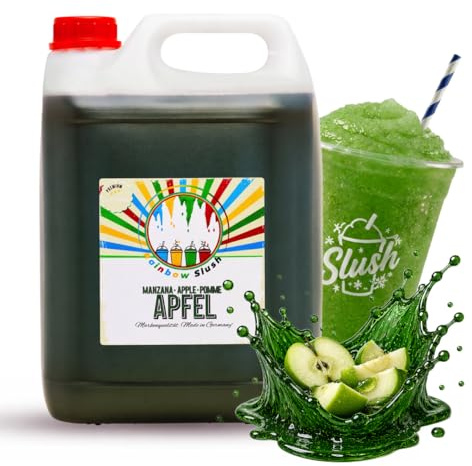 Rainbow Slush Sirup Apfel Geschmack 5L AZO frei glycerinfrei 1:5 Konzentrat für Slushmaschinen Slushy Maker Eismaschinen Getränkesirup Kanister