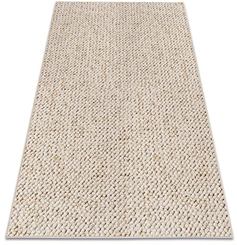 rugsx Teppich Casablanca für Zimmer, Wohnzimmer, Schlafzimmer, Teppichboden Auslegware, Verschiedene Größen, Creme 100x200 cm