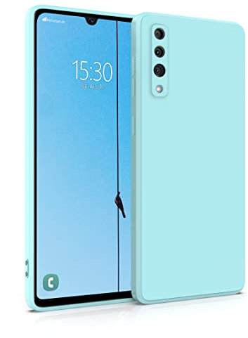 MyGadget Hülle für Samsung Galaxy A50 - robuste Silikon Schutzhülle TPU Case Slim Silikonhülle - Back Cover Kratzfest Handyhülle - Matt Hellblau