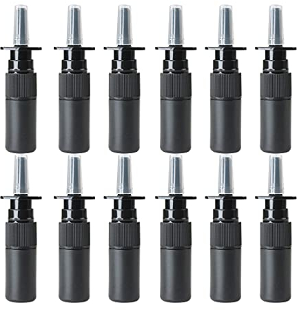 5ml Nasal Spray Bottles Fine Mist Sprayers Empty Refillable Travel Container For Perfumes Essential Oils Saline Water Nasal Spray Applications(20Pcs), Black