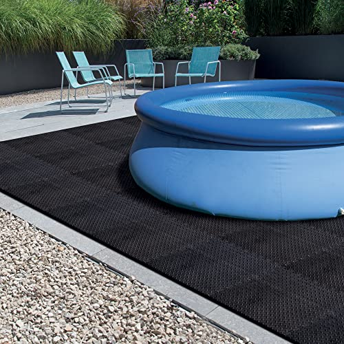 OLIVO.Shop | GYMMY Tappeto sotto Piscina Morbido e modulare, Base per Piscine Fuori Terra, sottofondo per Piscina, Fondo Piscina Protettivo Antiscivolo, fondale 4 pz