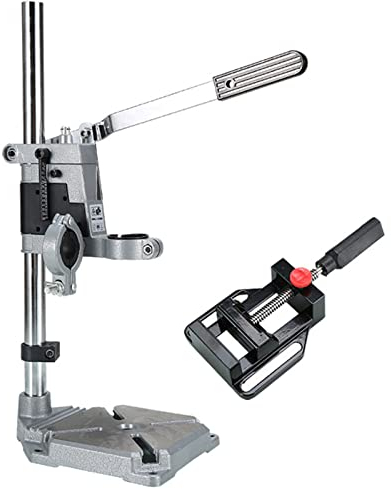 Bohrmaschinenständer Mit Schraubstock, Bohrständer, Ständer Für Bohrmaschine, Aus Bohrmaschine Wird Tischbohrmaschine, Verstellbar, Stabil, Passend Für Viele Modelle