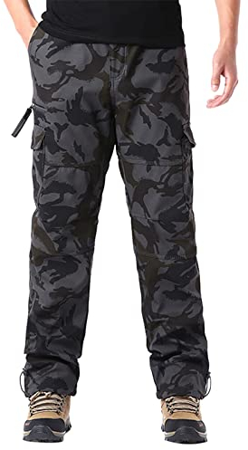 YIQIANYI Cargohose Herren L Latzhose Fashion Casual Multi Pocket Zipper Buckle Male Cargo Pants Outdoor Pants Tooling Pants Arbeitshose Laufhose Kurz Cargohose LanggrößE Cargohose Leinen