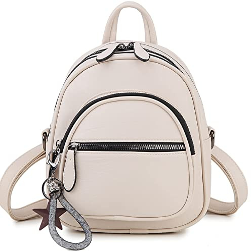 VX VONXURY Mini Rucksack Damen Elegant Kunstleder 2-in-1 Cityrucksack | wasserfest, 530g leicht,5 Taschen, verstellbarer Gurt, Reisen, Büro, Uni, junge Frauen, Berufstätige