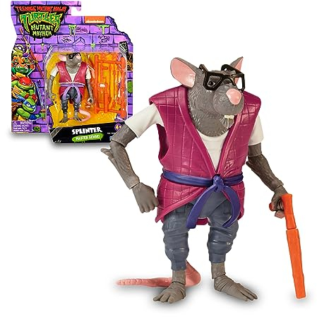 Giochi Preziosi - Ninja Turtles 2023 CAOS Mutante - Splinter IN Action Figure Version - GRÖSSE 12 cm - DETAILLIERT UND MIT KÄMPFWaffe - FÜR Kinder AB 4 Jahre