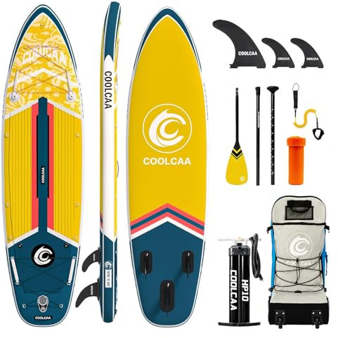 COOLCAA Stand Up Paddling Board mit Premium SUP Zubehör, Tragkraft bis 200kg, SUP Board für Erwachsene und Jugendliche Aller Niveaus