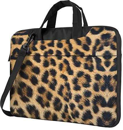 Dexnel Rough Leopard Print Tote 15.6 Zoll Laptop Computer Tasche, Durable Office Tasche, Carry On Laptop Fall Für Computer/Notebook, Schwarz , 13 inch