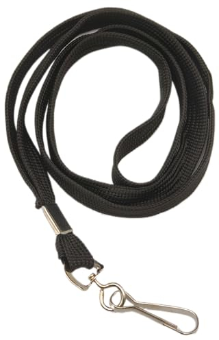 Double Dragon 100 Premium Schlüsselbänder flach mit drehbarem J-Haken aus Metall schwarz