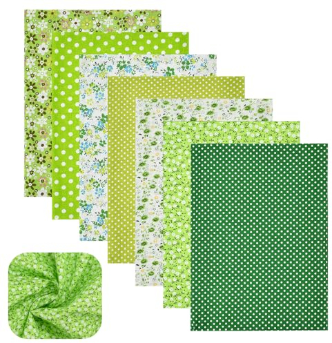 LPAMABA 7 Pezzi Tessuto di Cotone per Patchwork 50x75 cm - Tessuti per Lavori Creativi, Pacchetto Stoffe Colorate per Cucito, Quilting, Trapunte, DIY e Artigianato