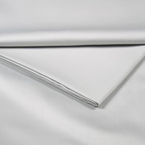 Christy Super King Flat Bed Sheets | 400TC Luxury Bedding | Platinum Grey | 100% Cotton Sateen | Soft Silky Bed Linen