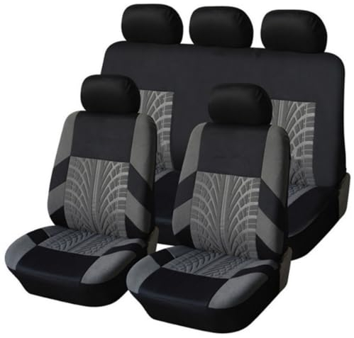 LMSMGS 9 Stück Sitzbezüge für Ford Focus St Mk4 Focus Mk2 S Focus MK2 MK3 MK4 Focus MK2 2000-2023, Guter Atmungsaktivität Verschleißfestem Polyester Stoff Sitzbezüge Innenraum Zubehör,Grey