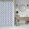 ASDCXZ Rideau de douche bleu 120 x 200 cm - Motif géométrique moderne - Motif floral bleu bohème - Lavable - En polyester imperméable pour baignoire avec 8 crochets
