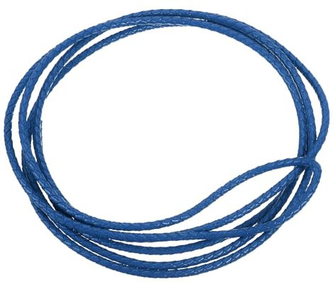 QUARKZMAN Cordon en Cuir, 2,2 Yards (Environ 2 Mètres), Diamètre de 4 mm, Tressé pour la Confection de Sacs à Main, de Lacets, de Bracelets et d'Artisanat DIY, Bleu Marine