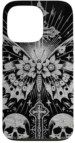 Emo Y2K Grunge Aesthetic Goth Skull Cross Gothic Butterfly Case for iPhone 13 Pro
