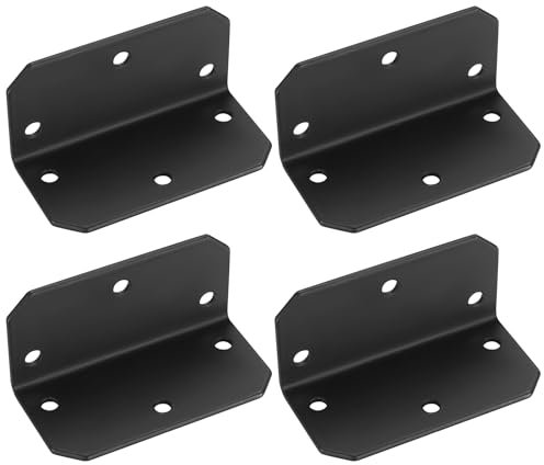 4 Pz Staffe Angolari per Legno, Staffe a L, Staffa di Fissaggio ad Angolo Retto, Staffa Angolare in Ferro a Forma di L Angolare 90 Gradi per Fissaggio di Mobili Connettori Giunzione, 100x100x40 mm