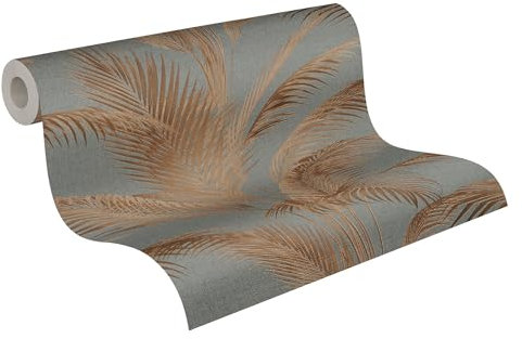 Livingwalls Michalsky 399803 Papier peint intissé Motif palmiers de la jungle Gris rouille métallisé