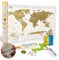 DMap factory™ Weltkarte zum Rubbeln XXL – 88 x 62 cm – Gold, mit Zubehör und Geschenkröhre, detaillierte Regionen – Scratch-off Map, Travel Map, Reisekarte