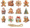 NIYATA 12 Stück Weihnachten Lebkuchenmann Dekoration,Lebkuchenmann Anhänger,Lebkuchenmann Deko Christbaumschmuck,Weihnachtsdeko Figuren Set,Lebkuchen Figur,für Weihnachtsdeko Haus Deko