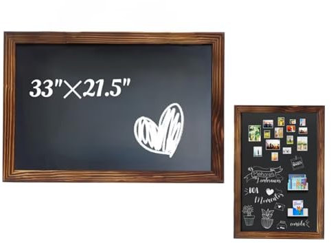 DIPAMKAR 84 x 54 CM Large Wall Chalkboard Magnetic Chalkboard Blackboard for Wall (Brown)