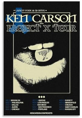 Leaguae Ken Poster Carson Rapper Tour, Vintage-Musikposter für Zimmer, ästhetische Leinwand, Wandkunst, Schlafzimmerdekoration, 30 x 45 cm