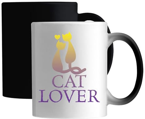 Mug magique en céramique avec slogan hipster pour amoureux des chats Blanc