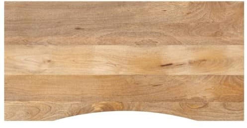 vidaXL Schreibtischplatte, Bürotischplatte mit Aussparung, Tischplatte für Schreibtisch Esstisch, Ersatztischplatte Holzplatte, 120x60x2,5cm Massivholz Mango