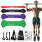 Odoland Widerstandsbänder, Klimmzug Bänder mit Zwei Fußstützen, Griffe und Türanker, Fitnessbänder 4 Stufen Resistance Bands Set für Klimmzug Krafttraining Heimgymnastik Physiotherapie
