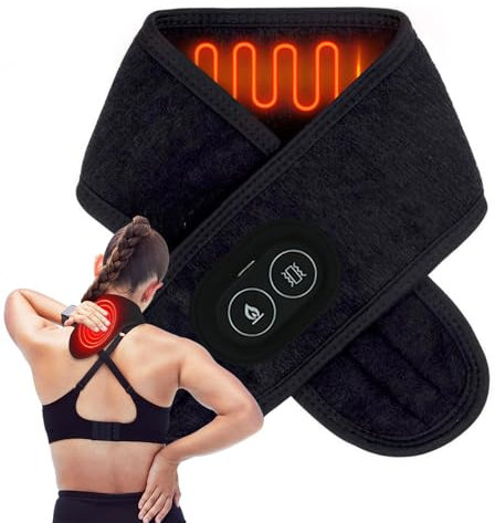 Neck Heating Pad, USB Heated Neck Warmer for Pain with 3 Levels Heat & Massage, Electric Neck and Shoulder Heat Pad, Pain Relief Heating Pack for Soreness Stiffness, Shoulder Pain