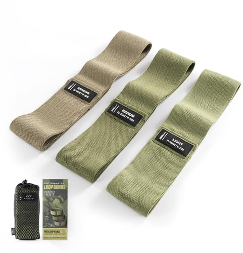 Phoenix Fitness Fabric Resistance Bands - Set of 3 Non-Slip Exercise Bands for Women and Men - Home Gym Workout Bands for Yoga, Pilates & Fitness with Carry Bag & Exercise Guide