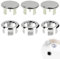 QOMJUFA Tappo Lavandino Bagno, 6 pcs Piletta Lavabo Bagno, Tappo Lavandino Cucina, Copertura Rotonda di Troppo Pieno, Lavabo Cromati Anello di Troppopieno