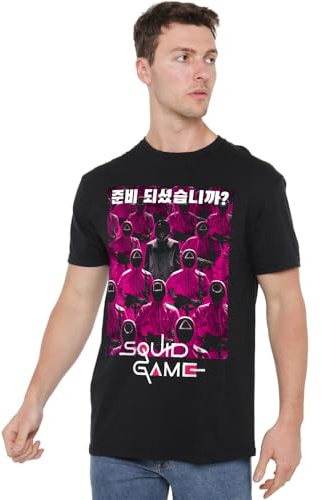 Squid Game Guard Group Korean Unisex T Shirt, Black, Small