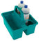 Axis Line® Pratico contenitore per bottiglie da 1 litro, in plastica, rettangolare, 3 bottiglie rotonde, divise in due scomparti, manico rigido fisso