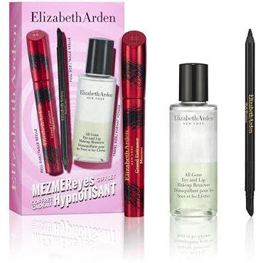 Elizabeth Arden, Coffret Regard Hypnotisant, Trio Mascara Cils Volume, Longueur et Courbure, Mascara Grand Entrance, Eyeliner, Démaquillant yeux