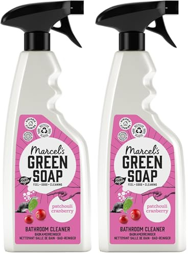 Marcel's Green Soap - Badreiniger Spray Patchouli & Cranberry - Entfettungsspray - Frei von Plastik und Palmöl - 100% umweltfreundlich - 100% vegan - 97% biologisch abbaubar - 500ml (Packung mit 2)