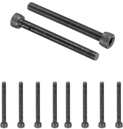 PATIKIL 10 Pcs M5 x 50 mm Hex Socket Head Cap Screws Bolts, 12.9 Grade Carbon Steel Socket Drive Screws, Black Oxide, Full Thread